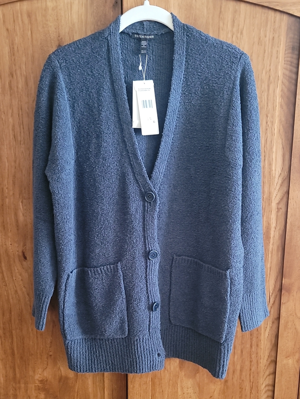 EILEEN FISHER 100% Cotton Button-Front Cardigan